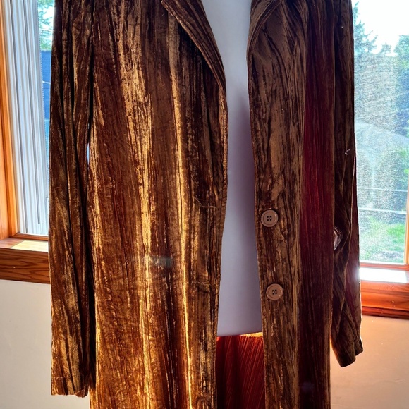 NWT Three Bird Nest City Walks Velvet Duster Coat in Camel Size S - Picture 3 of 5